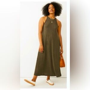 Madewell size Large army green tank midi dress